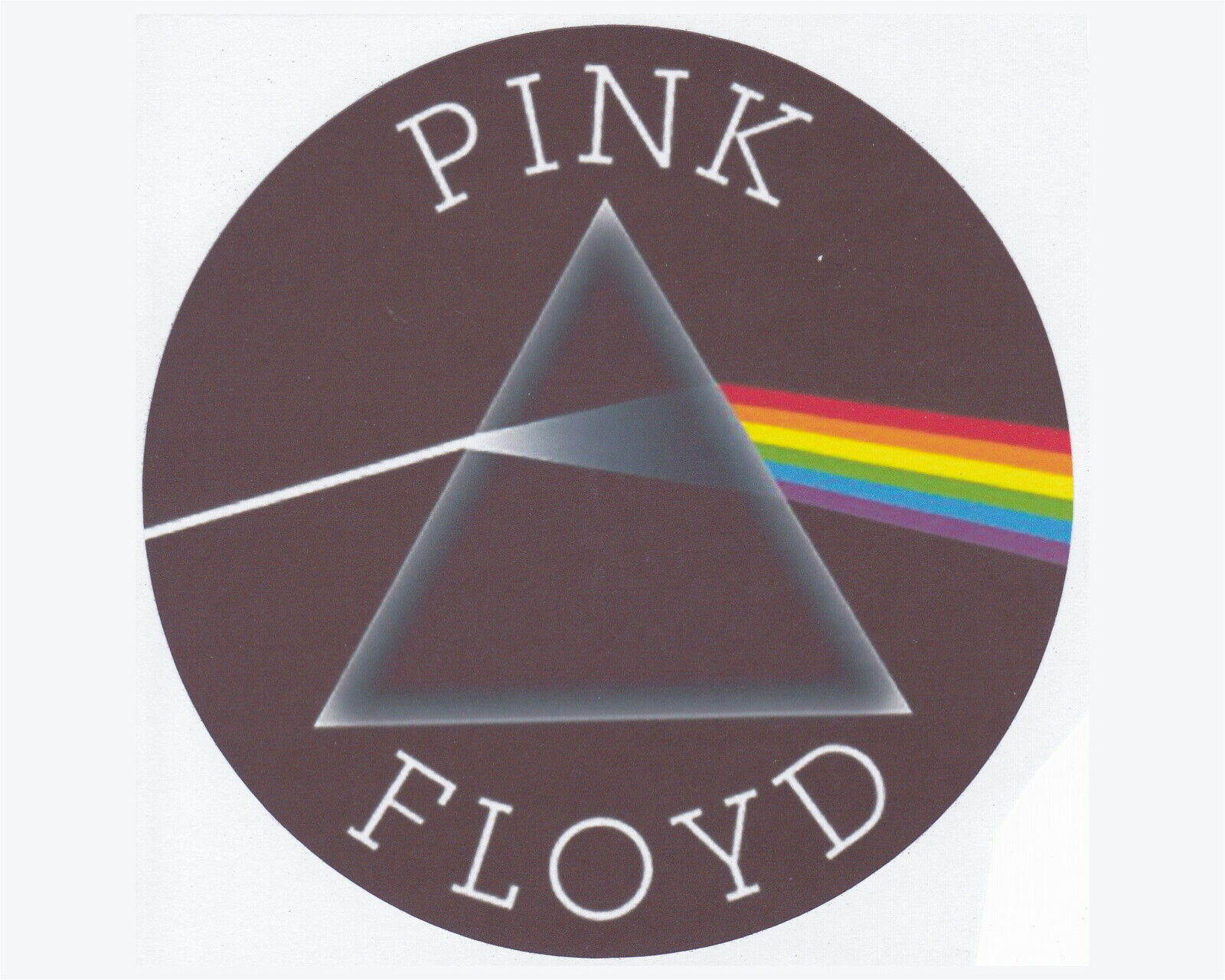 Pink Floyd - Dark Side Of The Moon - Large Hi Gloss Sticker - 5" Round
