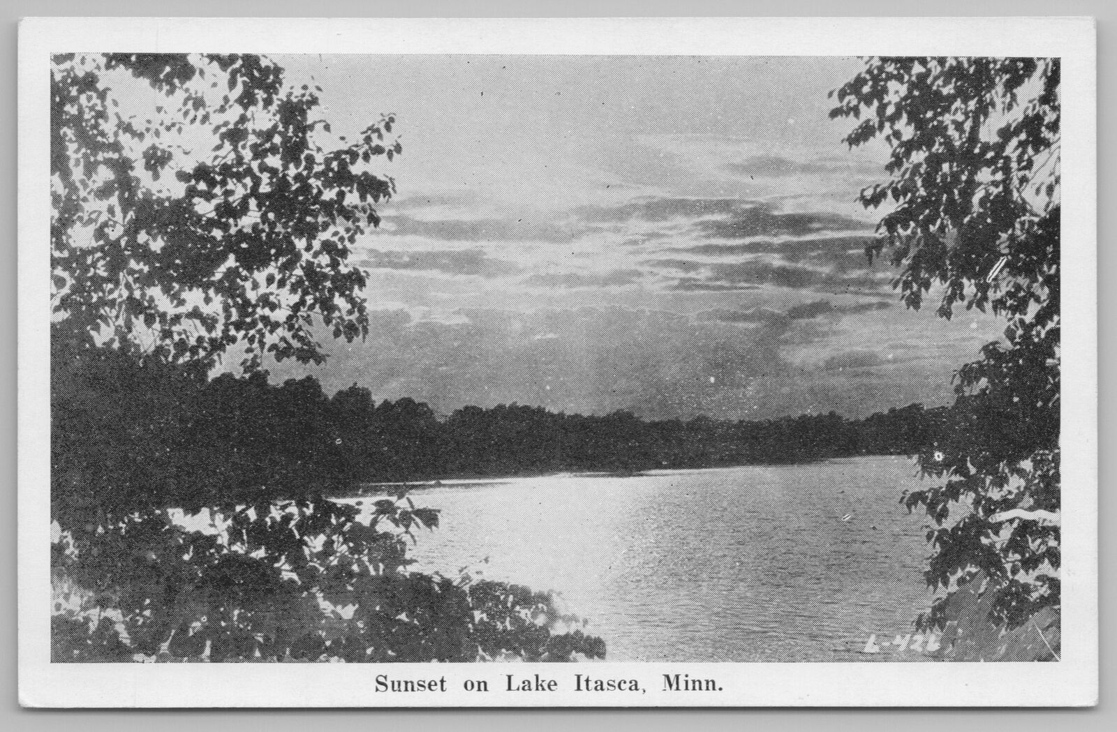 Minnesota~sunset On Lake Itasca ~vintage Postcard