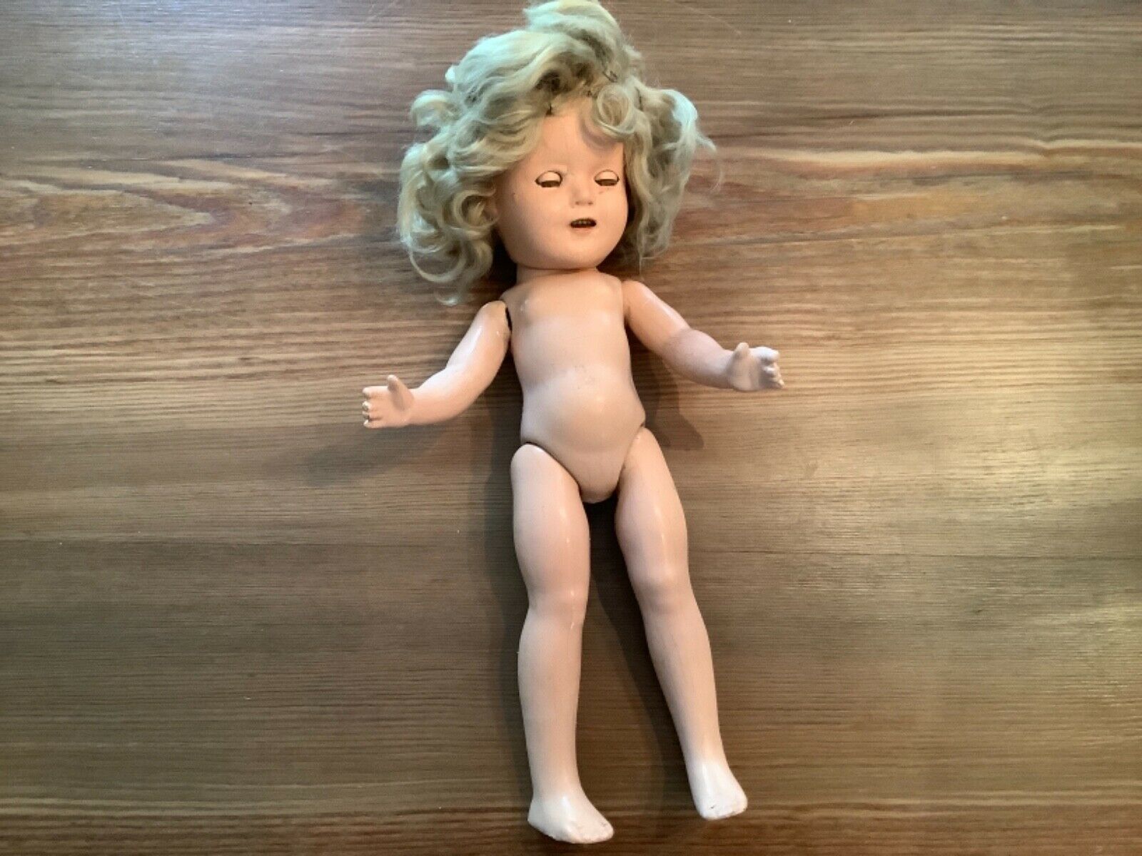 13" Shirley Temple 1930s Composition. Sleepy Eyes.  Marked On Body And Head
