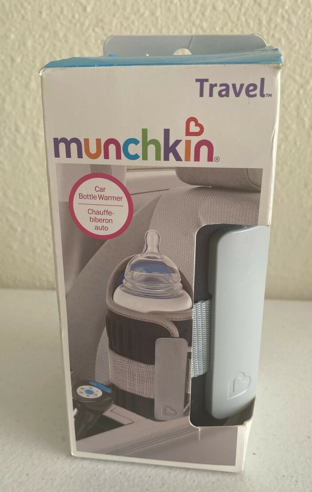 Munchkin Travel Car Bottle Warmer  Gray Damagr Box Warm Baby Food On The Go New