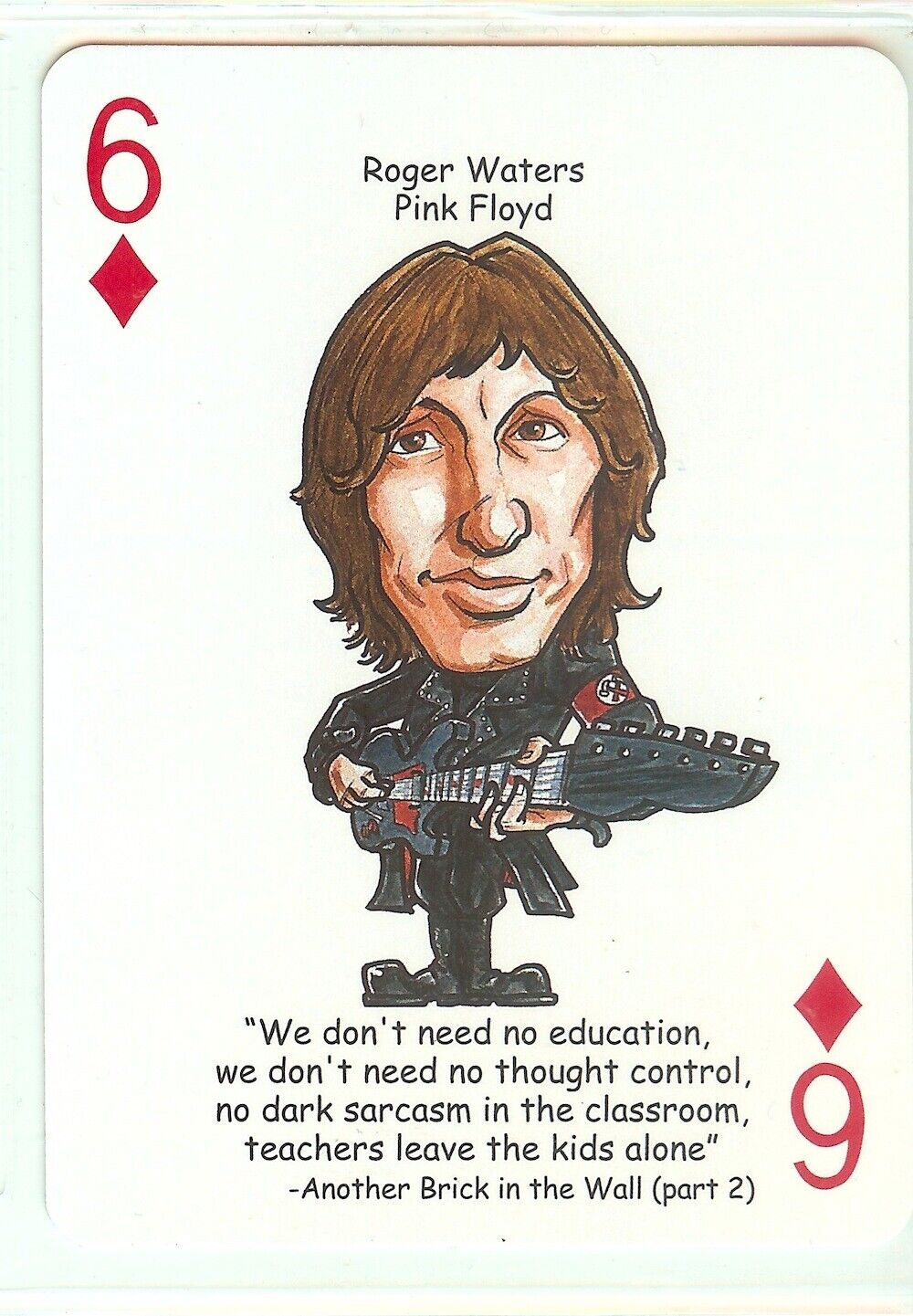 Roger Waters Pink Floyd Single Swap Playing Card R&r Hall Of Fame 1 Card Only