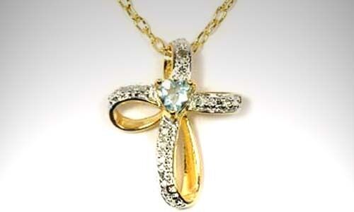 Handcrafted Diamond Accent Topaz 18kt Gold On Silver Ancient Christian Talisman