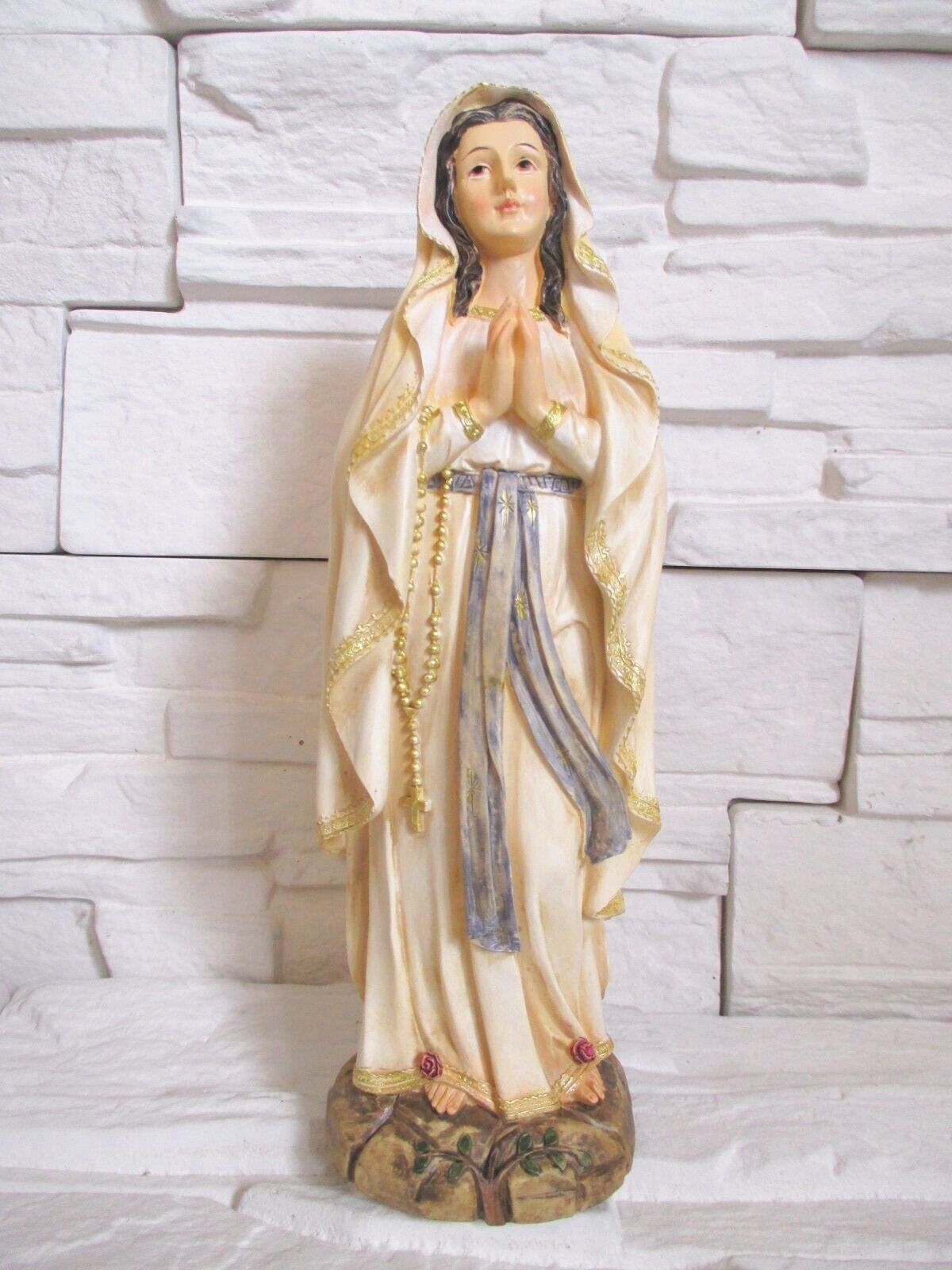 Madonna From Lourdes 11 13/16in Religion Church Figure Sculpture New